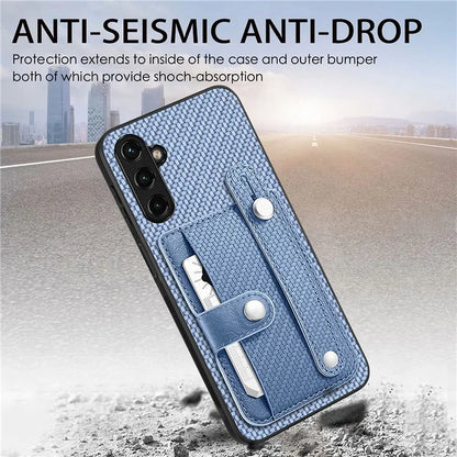 C1-01 For Samsung Galaxy A14 4G / 5G Case Leather Coated PC+TPU Phone Cover with Card Knife