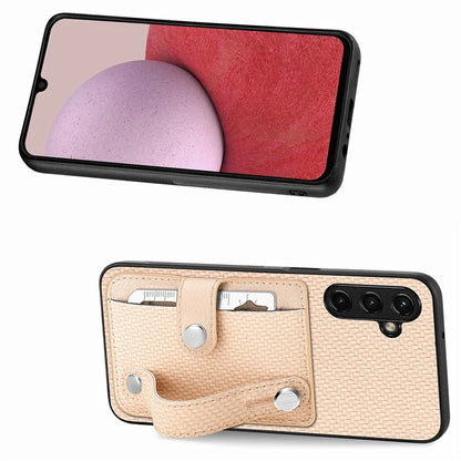 C1-01 For Samsung Galaxy A14 4G / 5G Case Leather Coated PC+TPU Phone Cover with Card Knife
