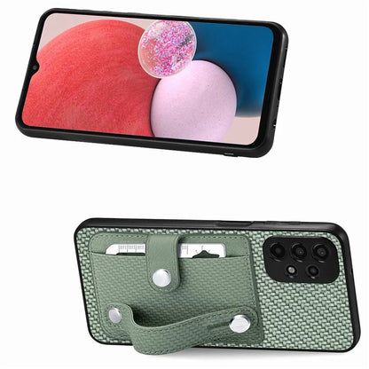 C1-01 For Samsung Galaxy A53 5G Case Card Slot Carbon Fiber Texture PU Hybrid Phone Cover