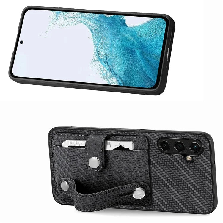 C1-01 For Samsung Galaxy A24 4G (162.1 x 77.6 x 8.3mm) Case Card Slot Kickstand Phone Cover