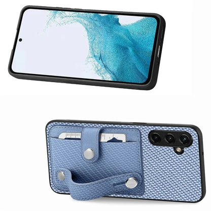 C1-01 For Samsung Galaxy A55 5G Slim-Fit Cover Card Holder Wristband PU Leather+TPU+PC Phone Case