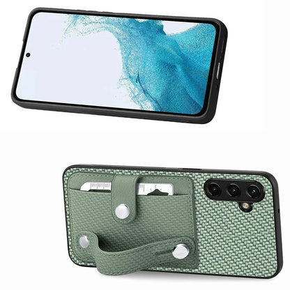 C1-01 For Samsung Galaxy A55 5G Slim-Fit Cover Card Holder Wristband PU Leather+TPU+PC Phone Case