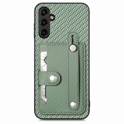 C1-01 For Samsung Galaxy S23 FE PU Leather+TPU+PC Cover Anti-Scratch Phone Case with Wristband