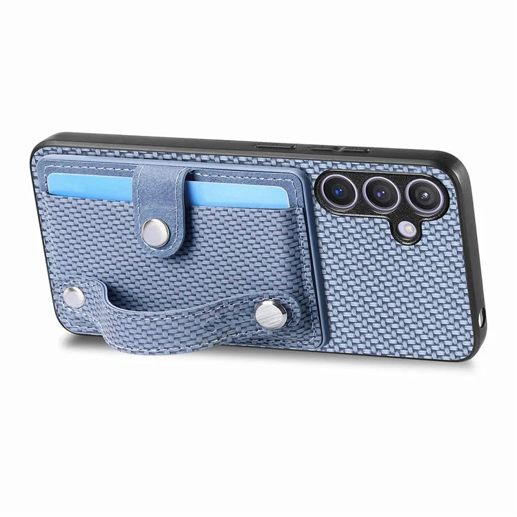C1-01 For Samsung Galaxy S24 Case Wristband Design Leather Coating Back Phone Cover