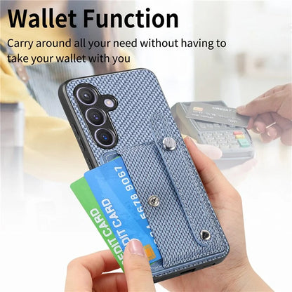 C1-01 For Samsung Galaxy S24 Case Wristband Design Leather Coating Back Phone Cover