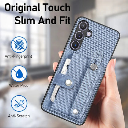 C1-01 For Samsung Galaxy S24 Case Wristband Design Leather Coating Back Phone Cover