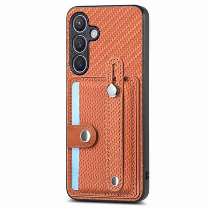 C1-01 For Samsung Galaxy S24 Case Wristband Design Leather Coating Back Phone Cover