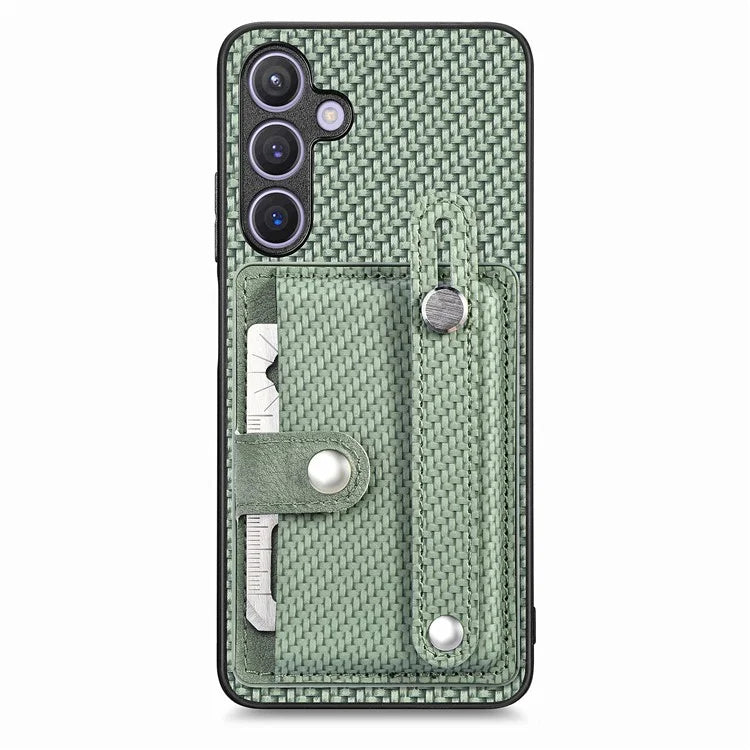 C1-01 For Samsung Galaxy S24 Case Wristband Design Leather Coating Back Phone Cover