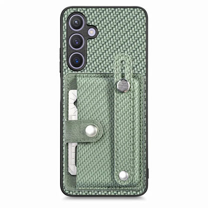 C1-01 For Samsung Galaxy S24 Case Wristband Design Leather Coating Back Phone Cover