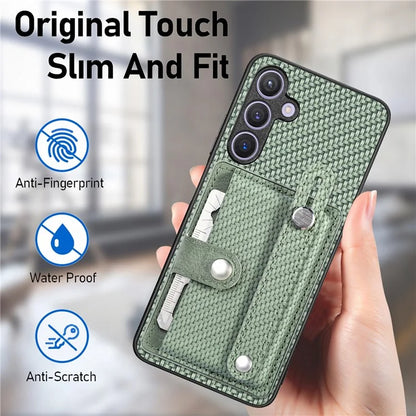 C1-01 For Samsung Galaxy S24 Case Wristband Design Leather Coating Back Phone Cover