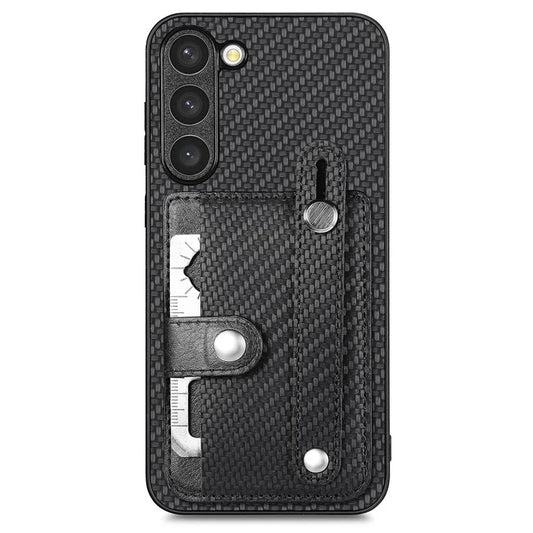 C1-01 For Samsung Galaxy S23 Case Card Slots Carbon Fiber Texture Phone Cover