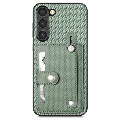C1-01 For Samsung Galaxy S23 Case Card Slots Carbon Fiber Texture Phone Cover