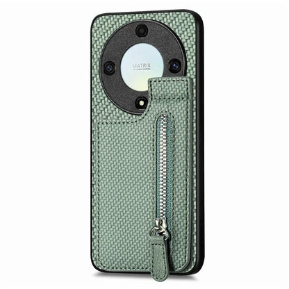 C1-03 For Honor X40 5G / X9a 5G / Magic5 Lite 5G Case Zipper Pocket Carbon Fiber Back Phone Cover