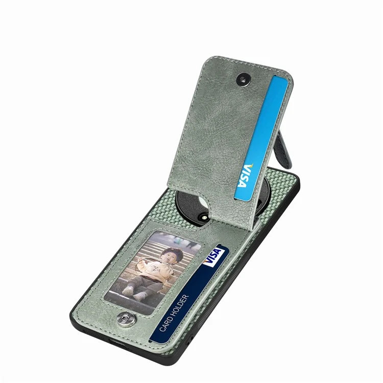 C1-03 For Honor X40 5G / X9a 5G / Magic5 Lite 5G Case Zipper Pocket Carbon Fiber Back Phone Cover