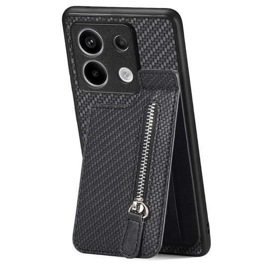 C1-03 For Xiaomi Redmi Note 13 Pro 5G / Poco X6 5G Case Vertical Kickstand Carbon Fiber Phone Shell