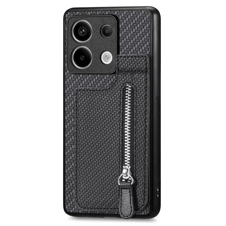 C1-03 For Xiaomi Redmi Note 13 Pro 5G / Poco X6 5G Case Vertical Kickstand Carbon Fiber Phone Shell