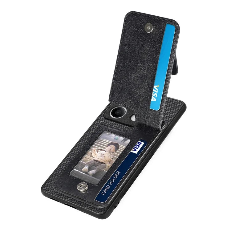 C1-03 For Xiaomi Redmi Note 13 Pro 5G / Poco X6 5G Case Vertical Kickstand Carbon Fiber Phone Shell