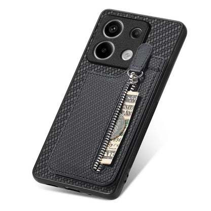 C1-03 For Xiaomi Redmi Note 13 Pro 5G / Poco X6 5G Case Vertical Kickstand Carbon Fiber Phone Shell
