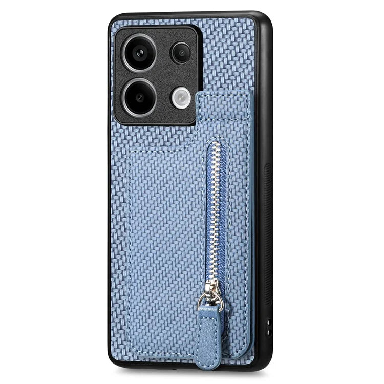 C1-03 For Xiaomi Redmi Note 13 Pro 5G / Poco X6 5G Case Vertical Kickstand Carbon Fiber Phone Shell