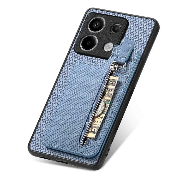 C1-03 For Xiaomi Redmi Note 13 Pro 5G / Poco X6 5G Case Vertical Kickstand Carbon Fiber Phone Shell