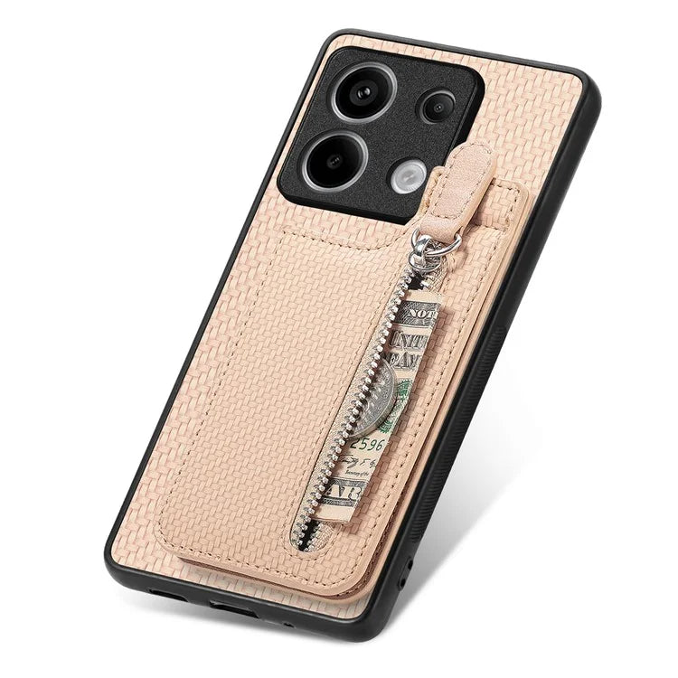 C1-03 For Xiaomi Redmi Note 13 Pro 5G / Poco X6 5G Case Vertical Kickstand Carbon Fiber Phone Shell