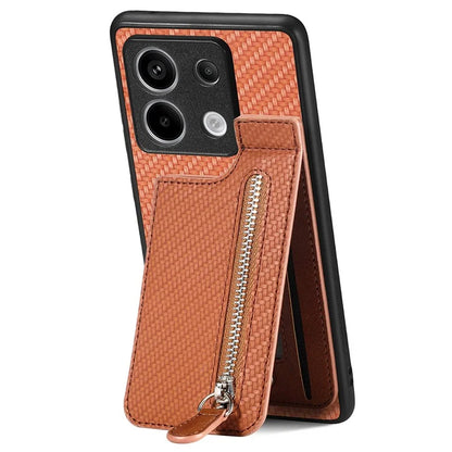C1-03 For Xiaomi Redmi Note 13 Pro 5G / Poco X6 5G Case Vertical Kickstand Carbon Fiber Phone Shell