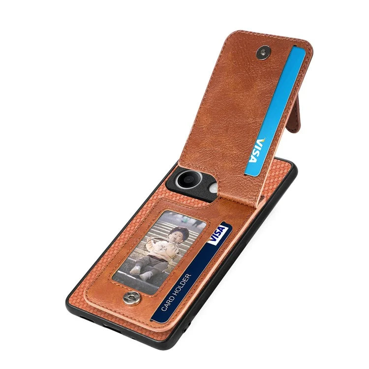 C1-03 For Xiaomi Redmi Note 13 Pro 5G / Poco X6 5G Case Vertical Kickstand Carbon Fiber Phone Shell