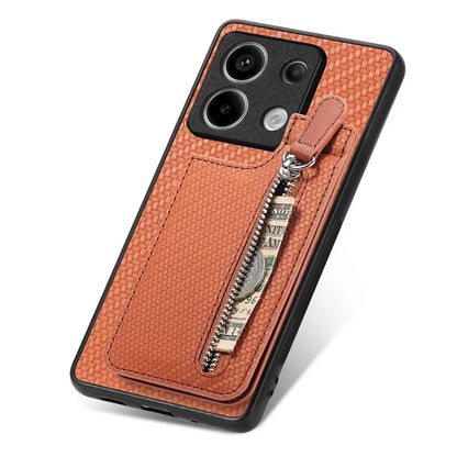 C1-03 For Xiaomi Redmi Note 13 Pro 5G / Poco X6 5G Case Vertical Kickstand Carbon Fiber Phone Shell