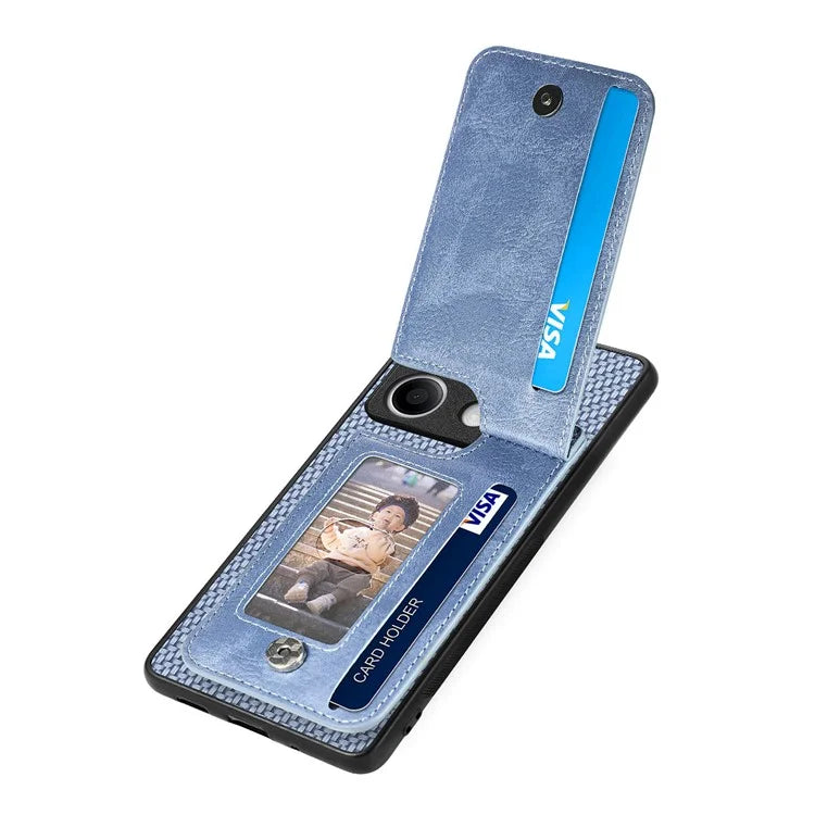 C1-03 For Xiaomi Redmi Note 13 5G Shockproof Case Zipper Pocket Carbon Fiber Protective Back Cover