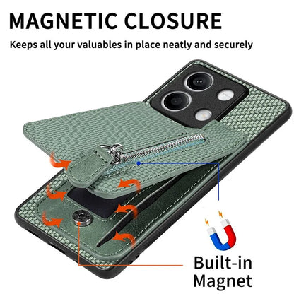 C1-03 For Xiaomi Redmi Note 13 4G Case Carbon Fiber Leather+TPU+PC Phone Cover