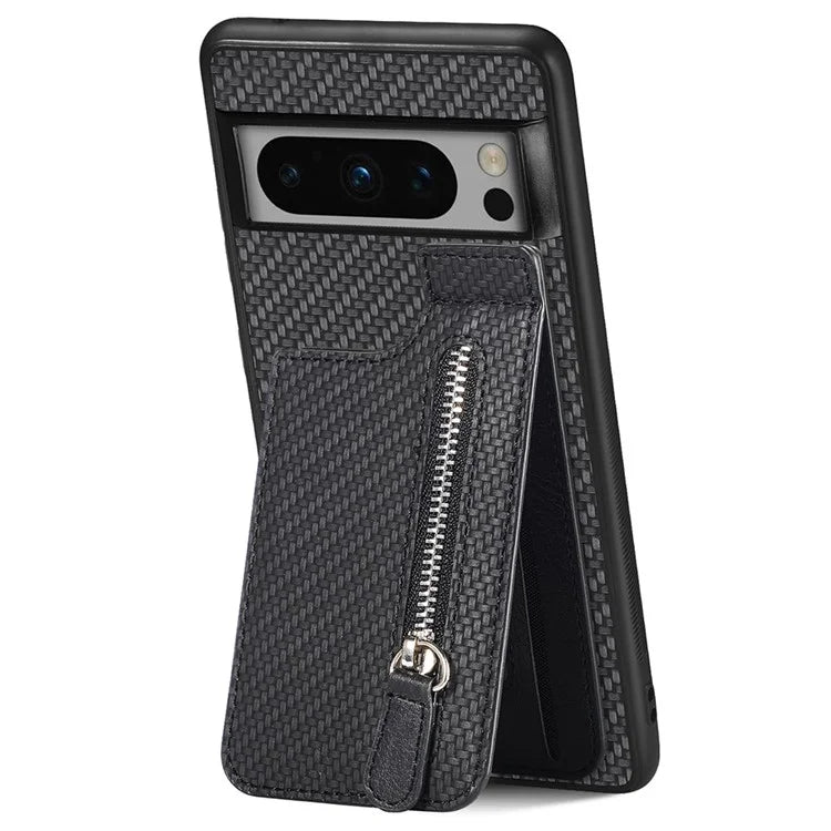 C1-03 For Google Pixel 8 Pro Case Zipper Pocket PU Leather+TPU+PC Phone Cover