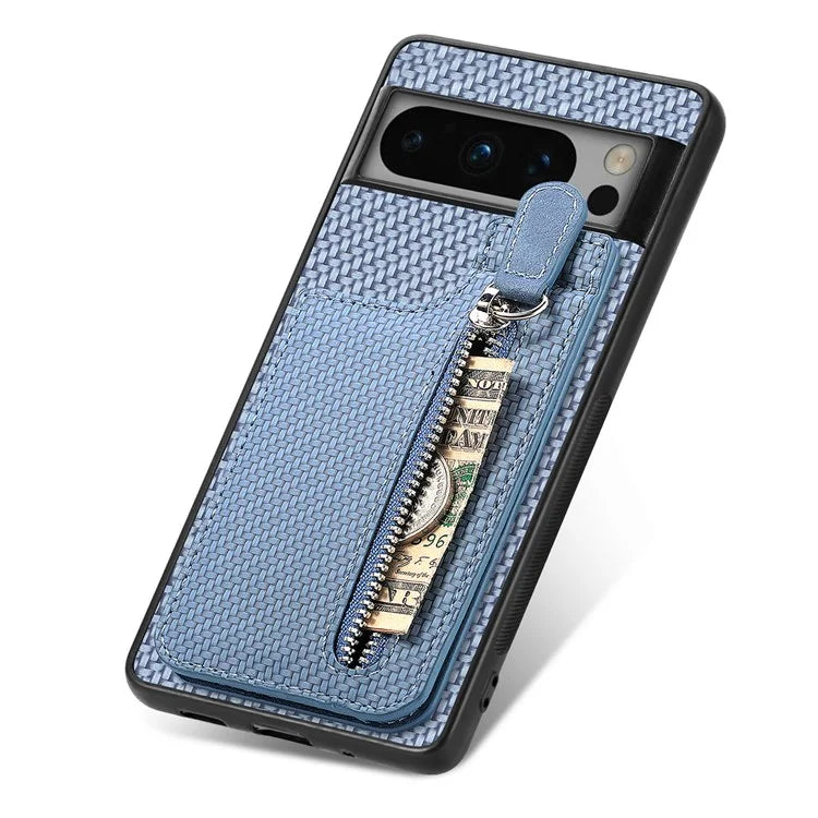 C1-03 For Google Pixel 8 Pro Case Zipper Pocket PU Leather+TPU+PC Phone Cover