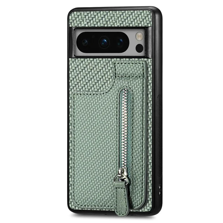 C1-03 For Google Pixel 8 Pro Case Zipper Pocket PU Leather+TPU+PC Phone Cover