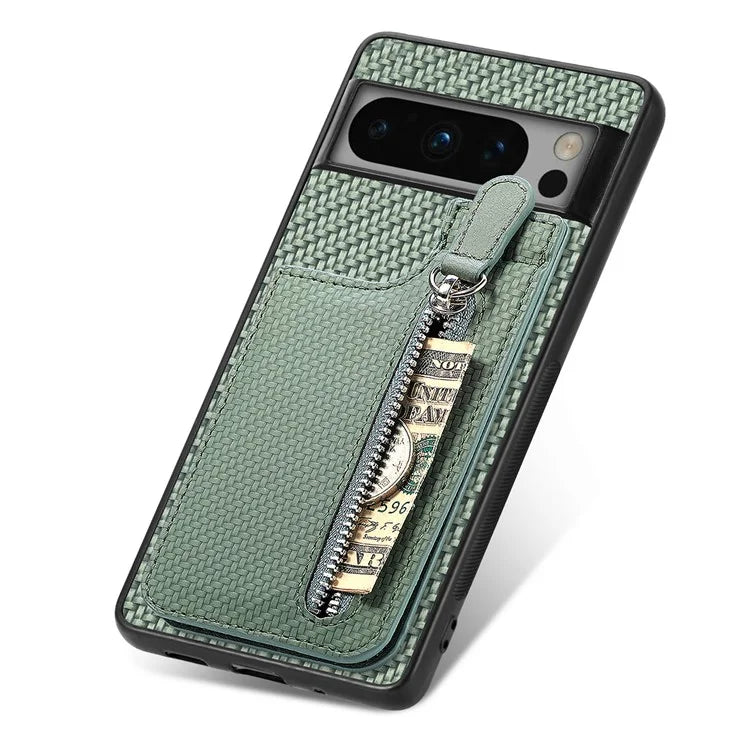 C1-03 For Google Pixel 8 Pro Case Zipper Pocket PU Leather+TPU+PC Phone Cover