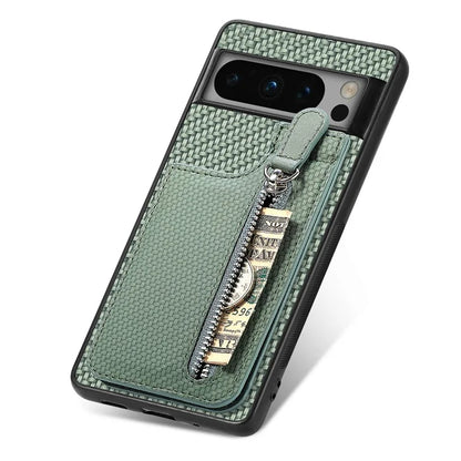C1-03 For Google Pixel 8 Pro Case Zipper Pocket PU Leather+TPU+PC Phone Cover