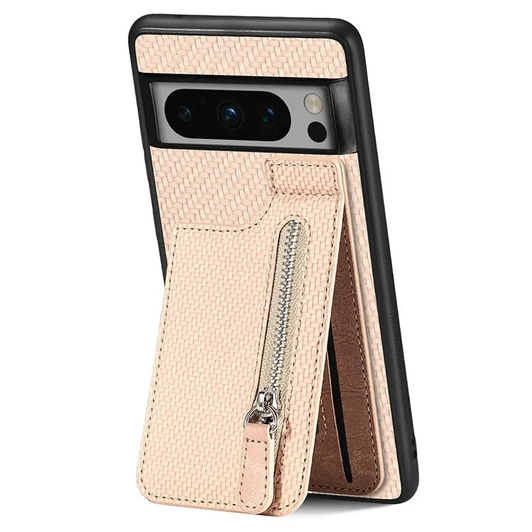 C1-03 For Google Pixel 8 Pro Case Zipper Pocket PU Leather+TPU+PC Phone Cover