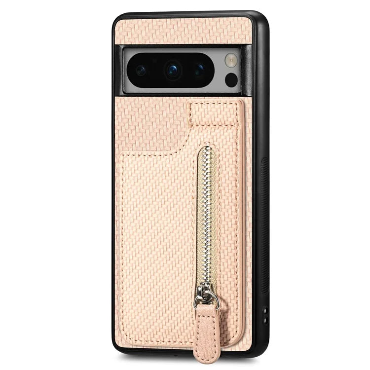 C1-03 For Google Pixel 8 Pro Case Zipper Pocket PU Leather+TPU+PC Phone Cover