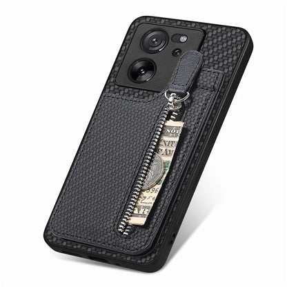 C1-03 For Xiaomi 13T / 13T Pro / Redmi K60 Ultra Case Vertical Kickstand Hybrid Phone Cover with Zipper Pocket