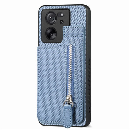 C1-03 For Xiaomi 13T / 13T Pro / Redmi K60 Ultra Case Vertical Kickstand Hybrid Phone Cover with Zipper Pocket