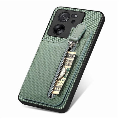 C1-03 For Xiaomi 13T / 13T Pro / Redmi K60 Ultra Case Vertical Kickstand Hybrid Phone Cover with Zipper Pocket