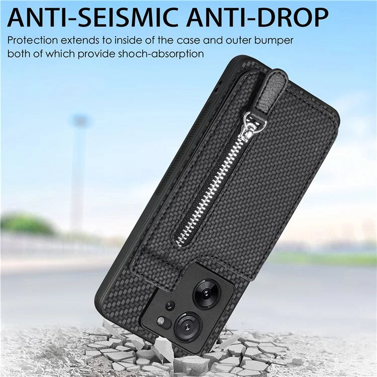 C1-03 For Xiaomi 13T / 13T Pro / Redmi K60 Ultra Case Vertical Kickstand Hybrid Phone Cover with Zipper Pocket
