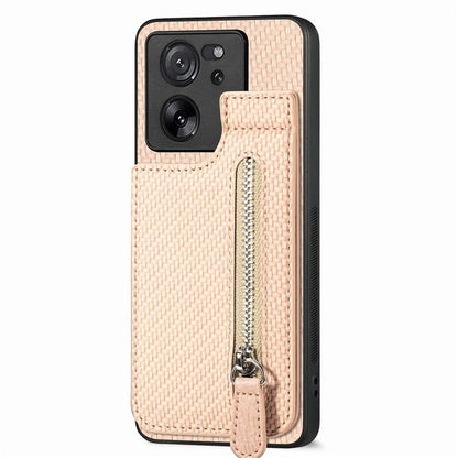 C1-03 For Xiaomi 13T / 13T Pro / Redmi K60 Ultra Case Vertical Kickstand Hybrid Phone Cover with Zipper Pocket