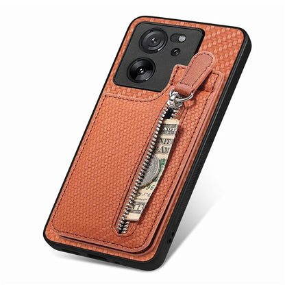 C1-03 For Xiaomi 13T / 13T Pro / Redmi K60 Ultra Case Vertical Kickstand Hybrid Phone Cover with Zipper Pocket