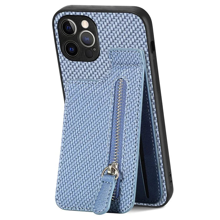 C1-03 For iPhone 12 Pro 6.1 inch Case Carbon Fiber Phone Shell Support Magnetic Car Mount Holder