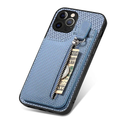 C1-03 For iPhone 12 Pro 6.1 inch Case Carbon Fiber Phone Shell Support Magnetic Car Mount Holder