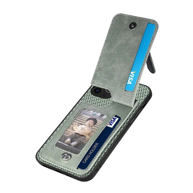 C1-03 For iPhone 12 Pro 6.1 inch Case Carbon Fiber Phone Shell Support Magnetic Car Mount Holder