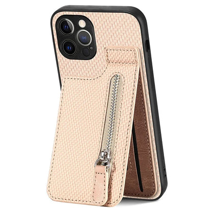C1-03 For iPhone 12 Pro 6.1 inch Case Carbon Fiber Phone Shell Support Magnetic Car Mount Holder