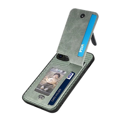 C1-03 For iPhone 12 Pro Max Case Carbon Fiber PU+TPU+PC Kickstand Phone Cover