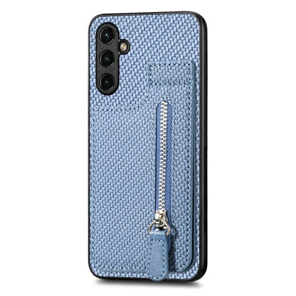C1-03 For Samsung Galaxy A14 5G / A14 4G Case Card Slots Carbon Fiber Anti-scratch Phone Cover