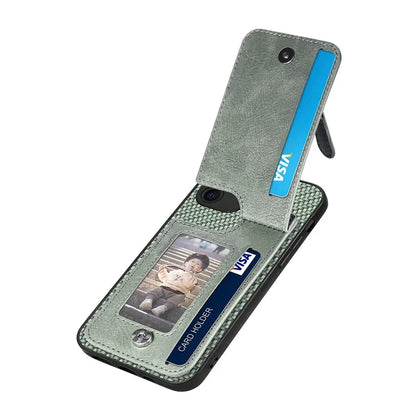 C1-03 For iPhone 12 6.1 inch Cell Phone Case Zipper Pocket Leather Coated TPU+PC Cover
